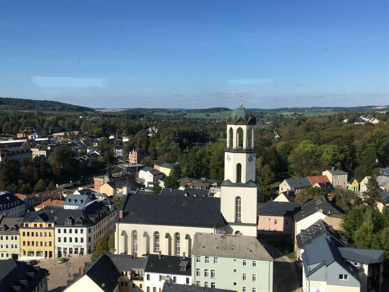 Blick auf Auerbach im Vogtland vom Schlossturm